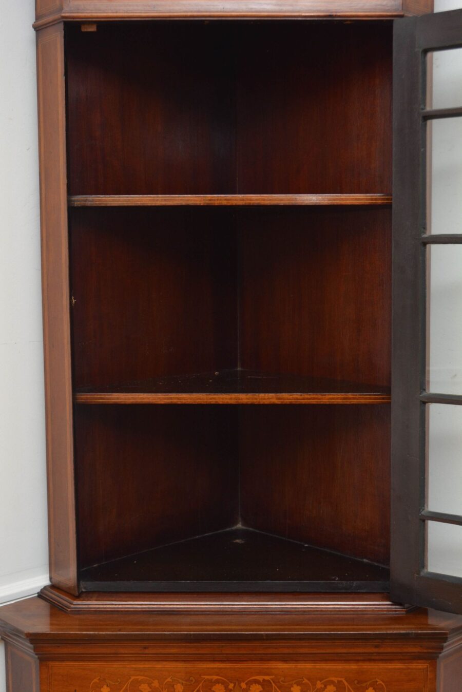 Edwardian Floor Standing Inlaid Corner Cupboard - Image 11