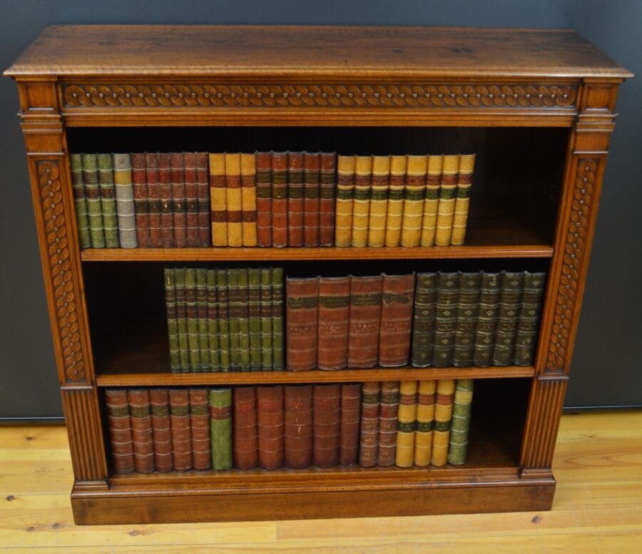 Victorian Solid Walnut Open Fronted Bookcase - Image 2