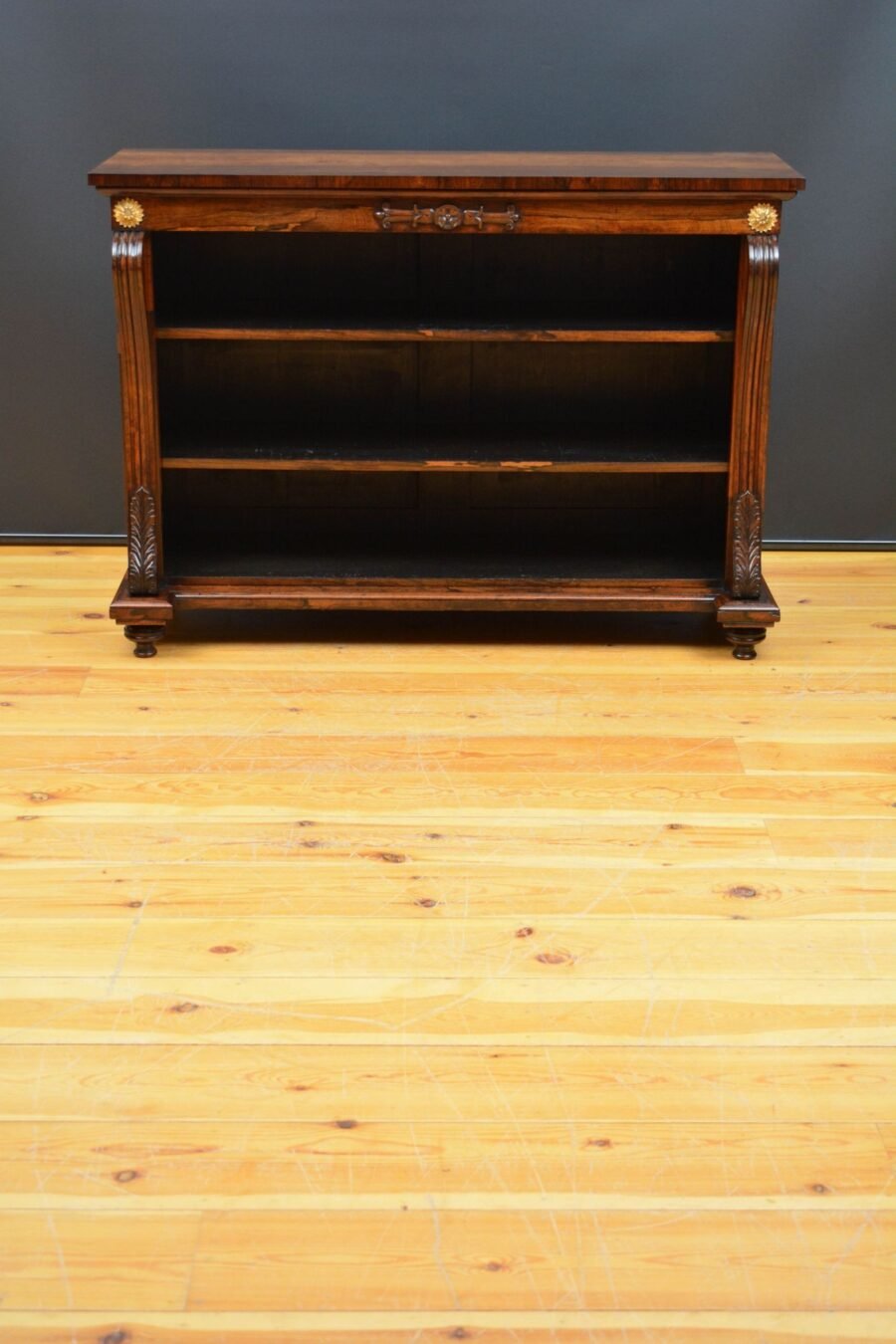 English Regency Low Open Bookcase in Rosewood - Image 3