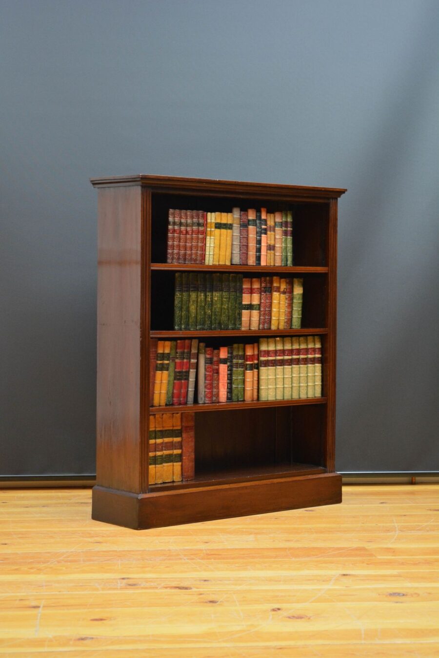 Edwardian Solid Mahogany Open Bookcase - Image 3