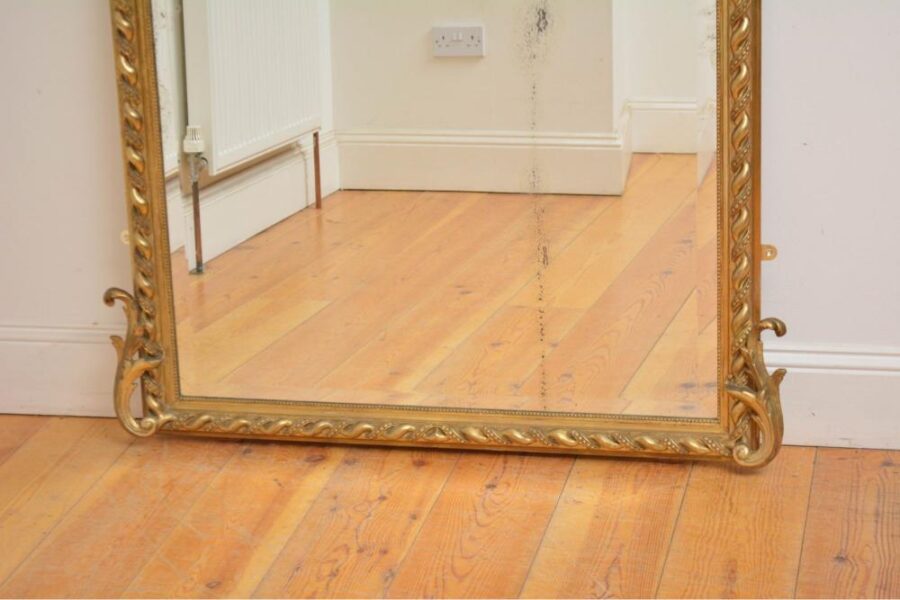 French Antique Giltwood Wall Mirror H180cm - Image 3