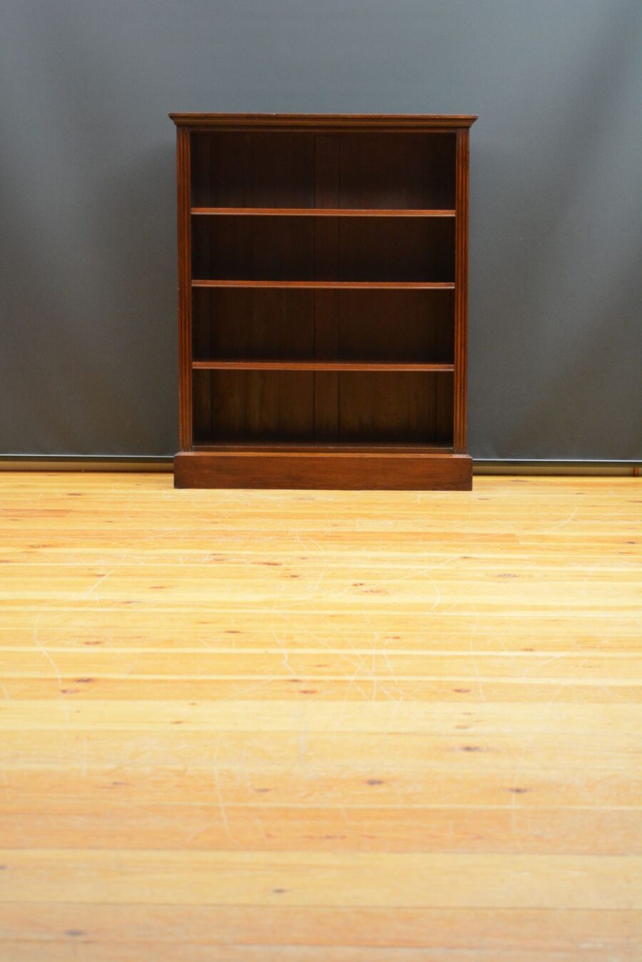 Edwardian Solid Mahogany Open Bookcase - Image 4