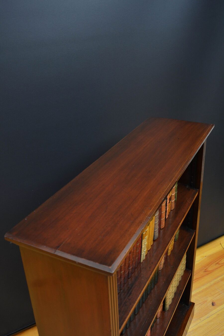 Edwardian Solid Mahogany Open Bookcase - Image 5