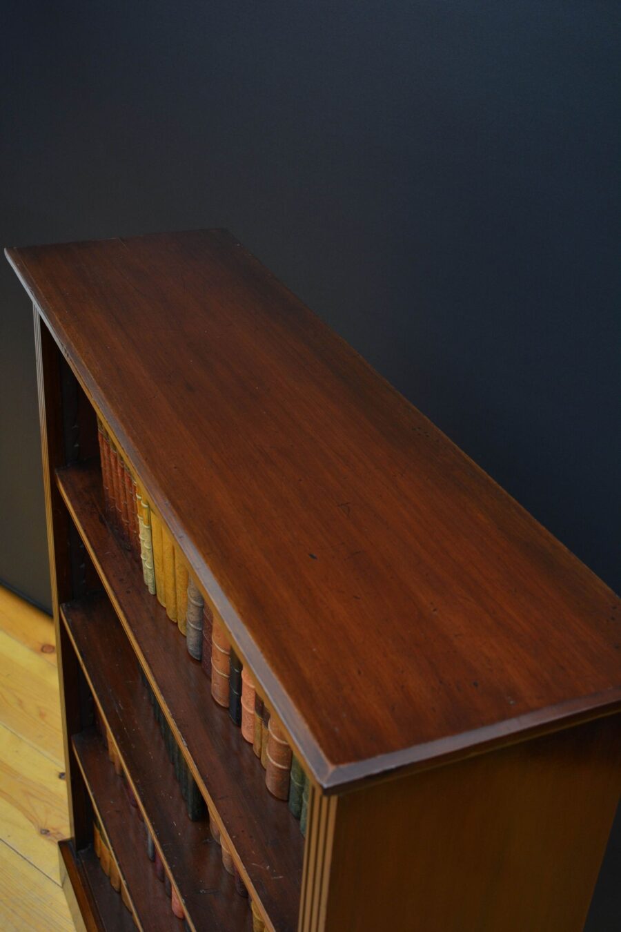 Edwardian Solid Mahogany Open Bookcase - Image 6