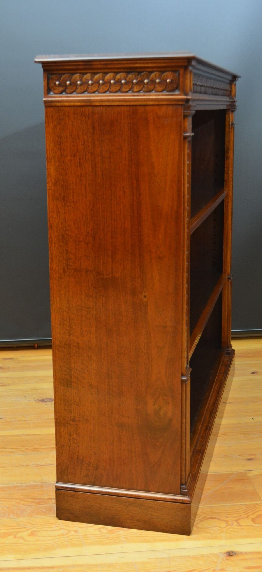 Victorian Solid Walnut Open Fronted Bookcase - Image 6