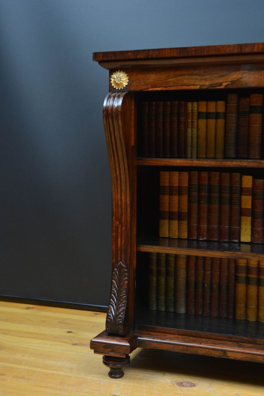 English Regency Low Open Bookcase in Rosewood - Image 7