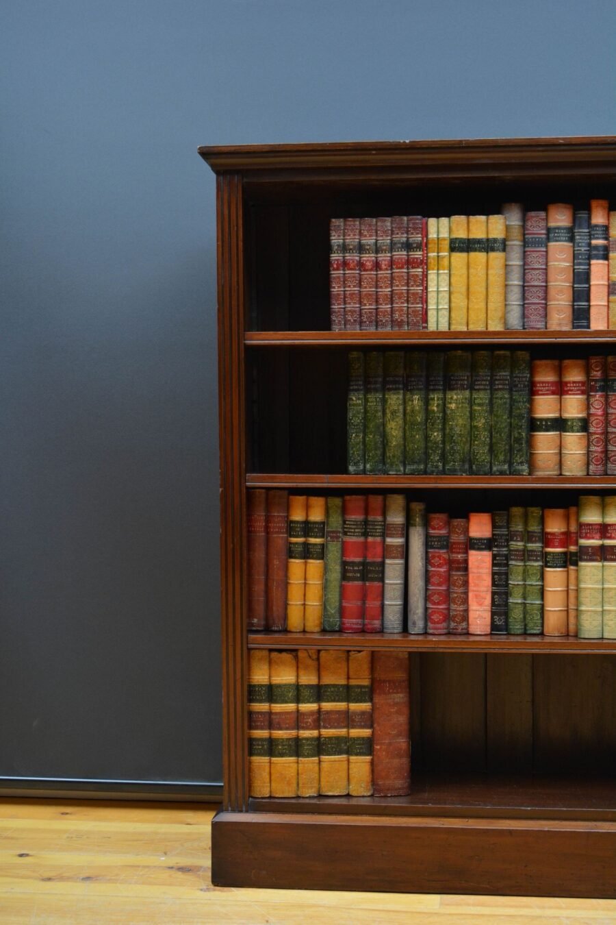 Edwardian Solid Mahogany Open Bookcase - Image 7