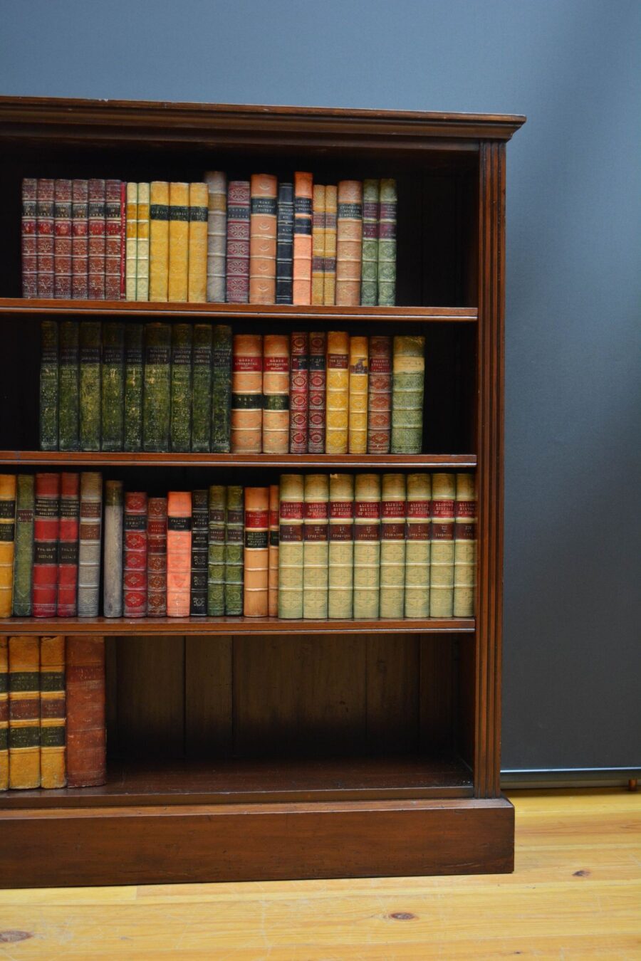 Edwardian Solid Mahogany Open Bookcase - Image 8