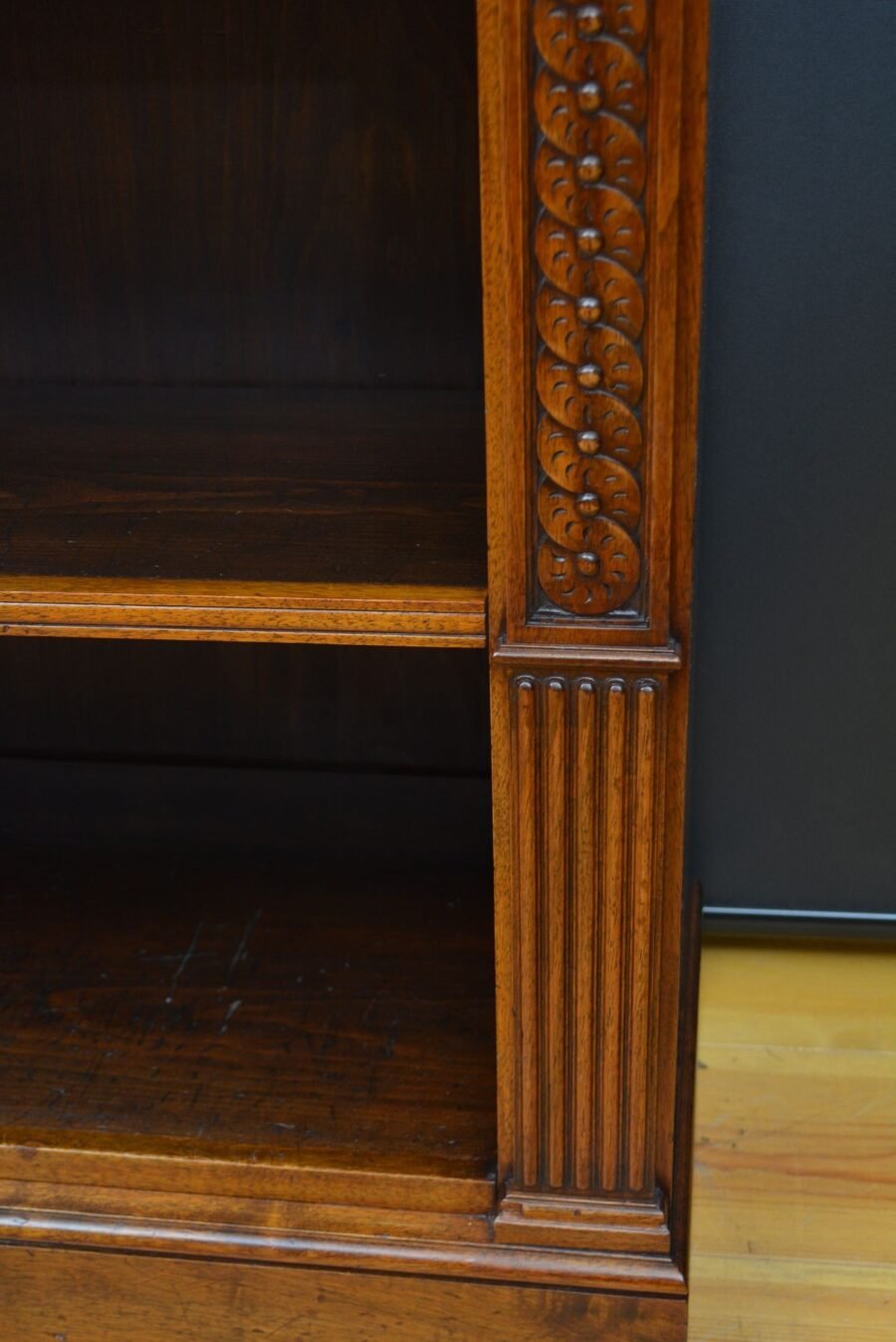 Victorian Solid Walnut Open Fronted Bookcase - Image 8