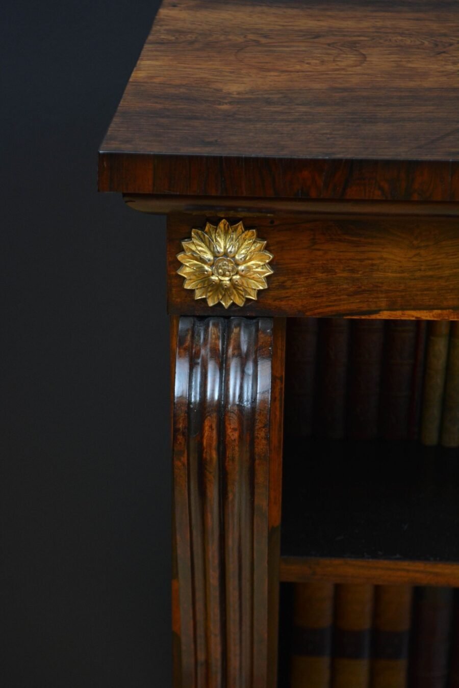 English Regency Low Open Bookcase in Rosewood - Image 9