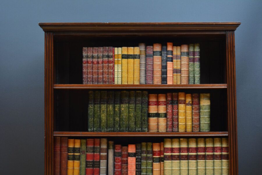 Edwardian Solid Mahogany Open Bookcase - Image 9