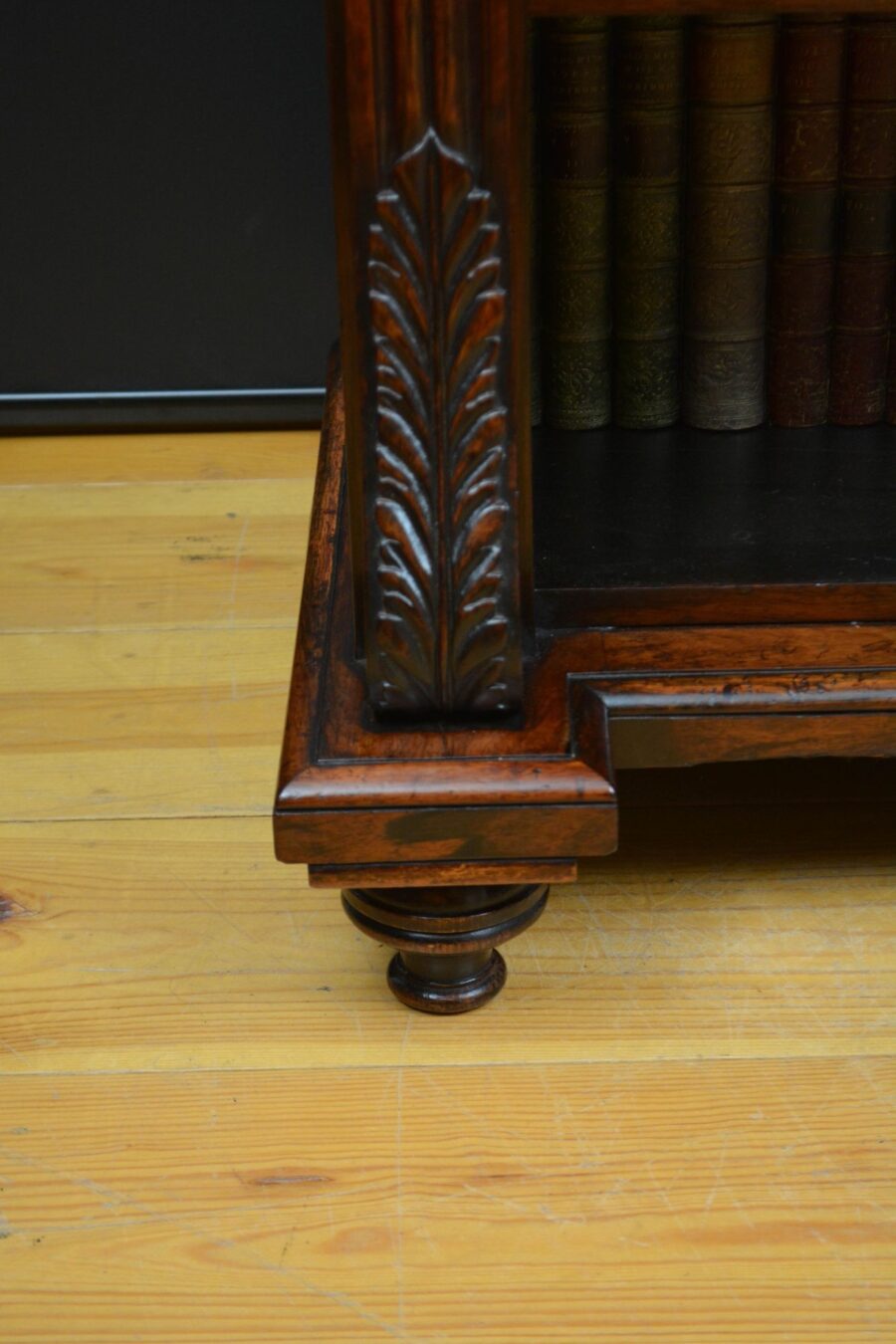 English Regency Low Open Bookcase in Rosewood - Image 10