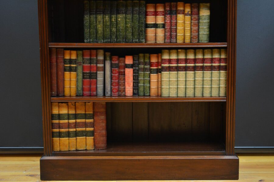 Edwardian Solid Mahogany Open Bookcase - Image 10