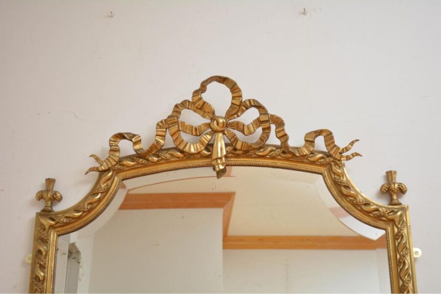 French Antique Giltwood Wall Mirror H180cm - Image 10