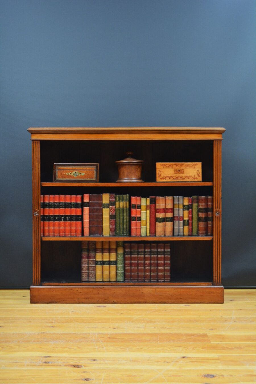 English Victorian Open Bookcase in Walnut