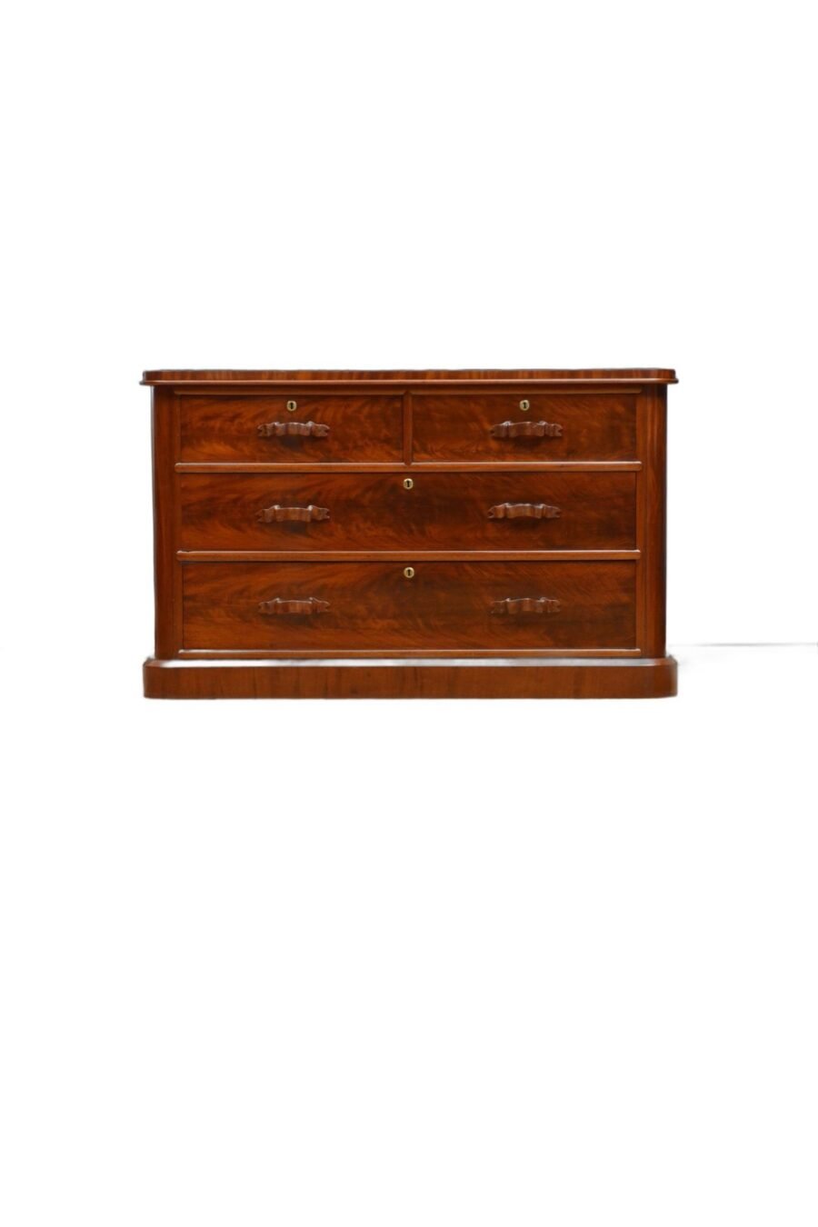 Low Victorian Mahogany Chest Of Drawers H75cm