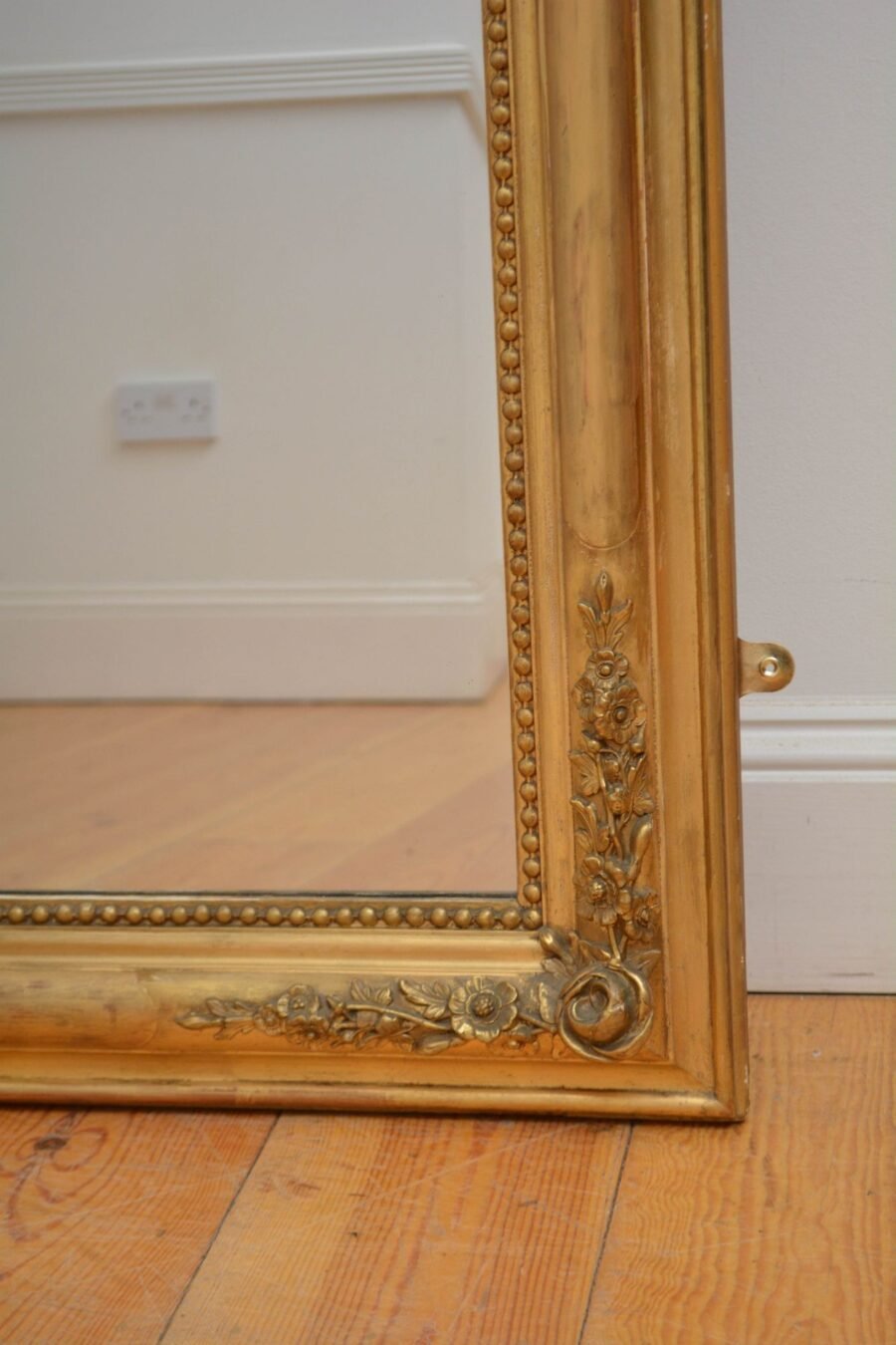 French XIXth Century Gilded Pier Mirror H155cm - Image 11