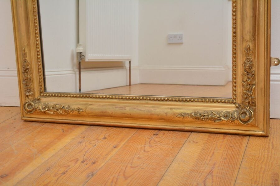 French XIXth Century Gilded Pier Mirror H155cm - Image 12