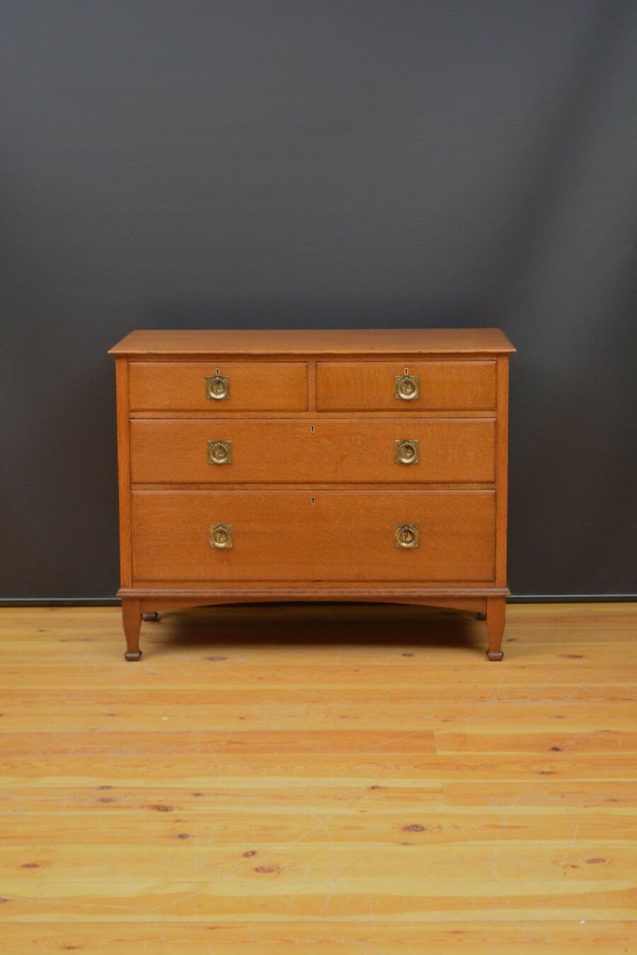 Robinson & Sons Arts and Crafts Solid Oak Low Chest of Drawers - Image 2