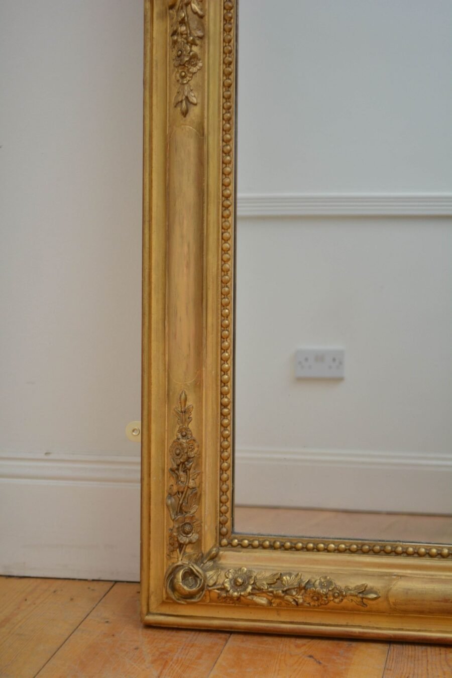 French XIXth Century Gilded Pier Mirror H155cm - Image 4