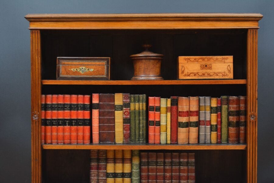 English Victorian Open Bookcase in Walnut - Image 7