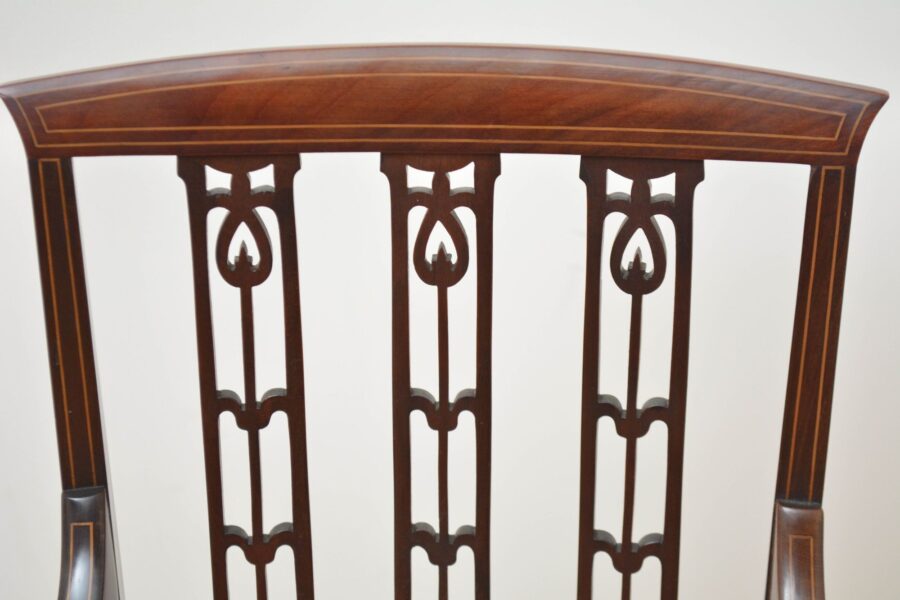 Art Nouveau Mahogany Occasional Chair - Image 8