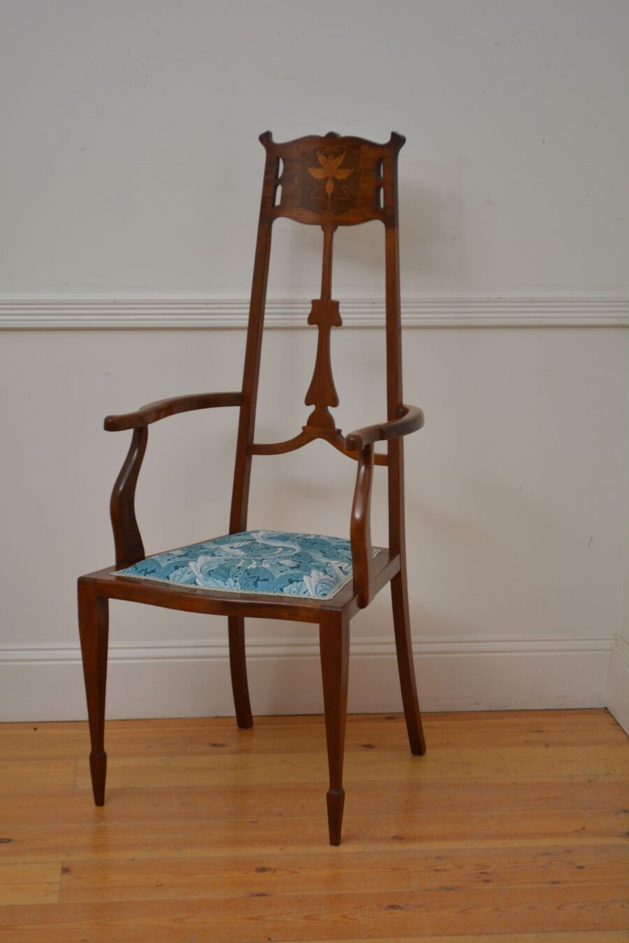 Art Nouveau Mahogany Armchair / Side Chair