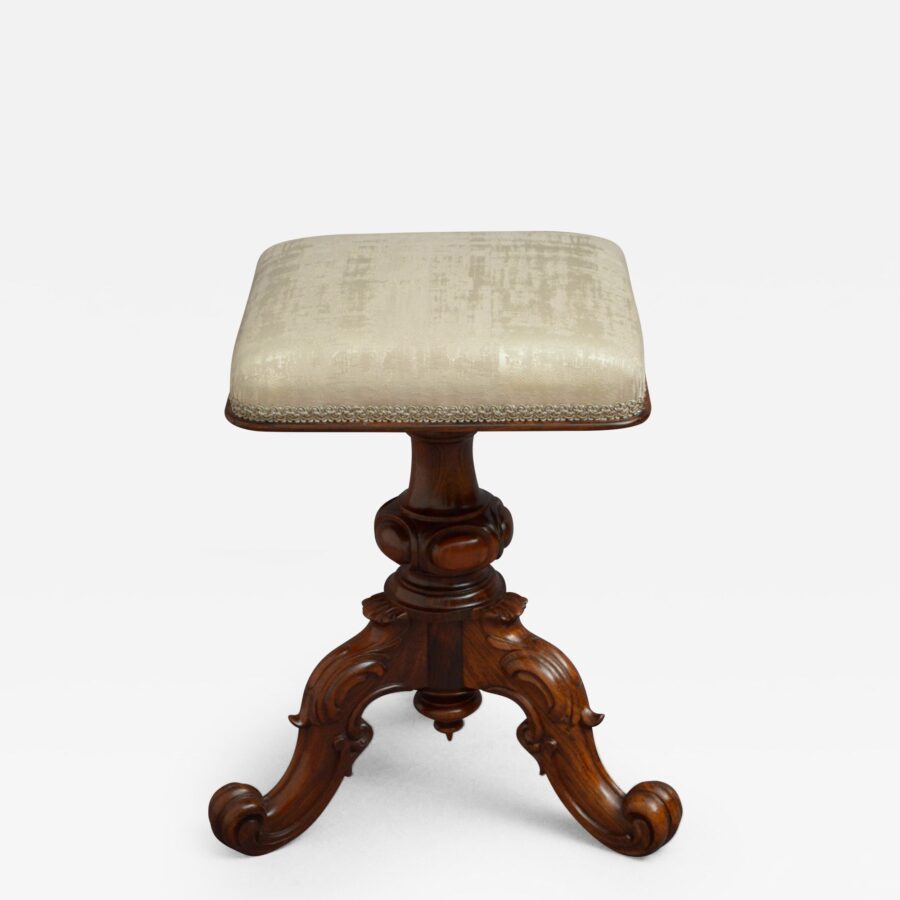 Victorian Height Adjustable Stool in Rosewood