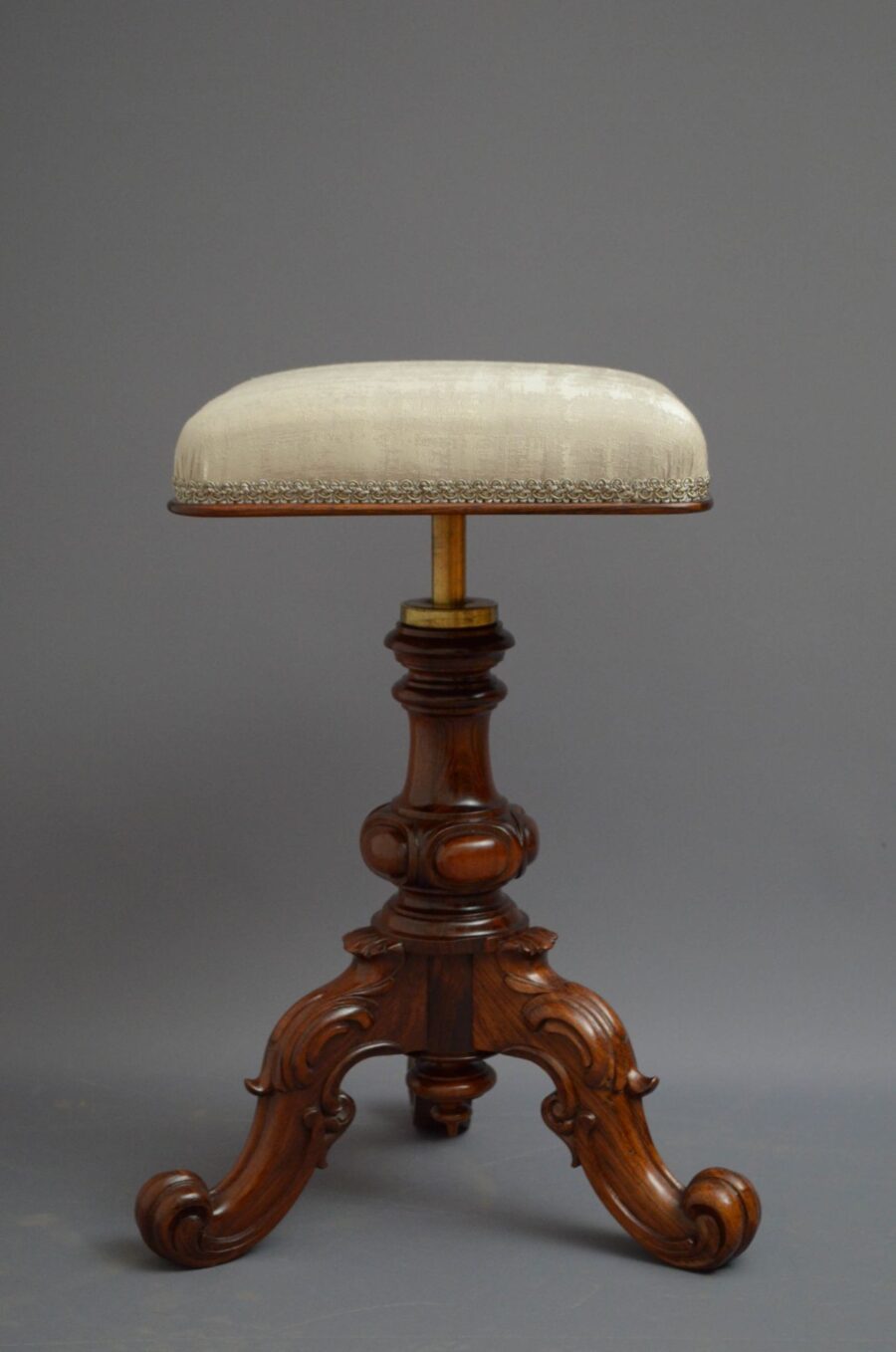 Victorian Height Adjustable Stool in Rosewood - Image 11