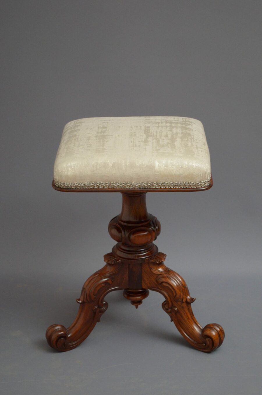 Victorian Height Adjustable Stool in Rosewood - Image 2