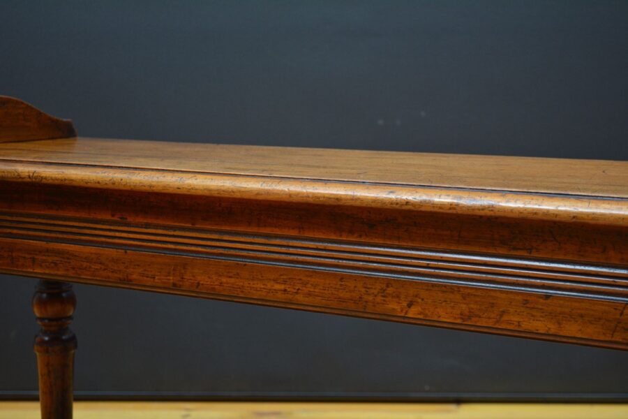 Long English Victorian Solid Walnut Hall Bench - Image 8