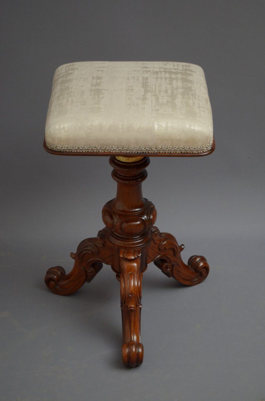 Victorian Height Adjustable Stool in Rosewood - Image 10