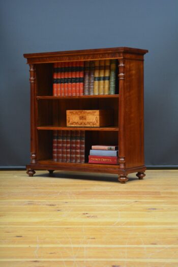 Low Victorian Mahogany Open Bookcase